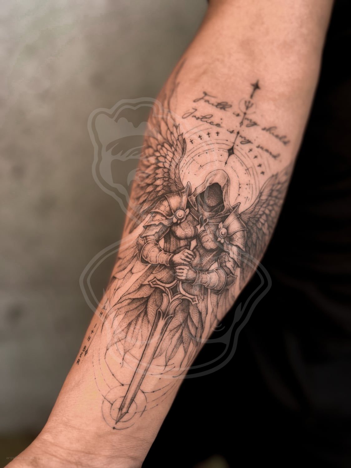 Tatuaż Graphic / ornament rycerz - ArcyTattoo Lublin